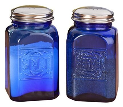 Miles Kimball Cobalt Blue Depression Style Glass Salt & Pepper Shakers