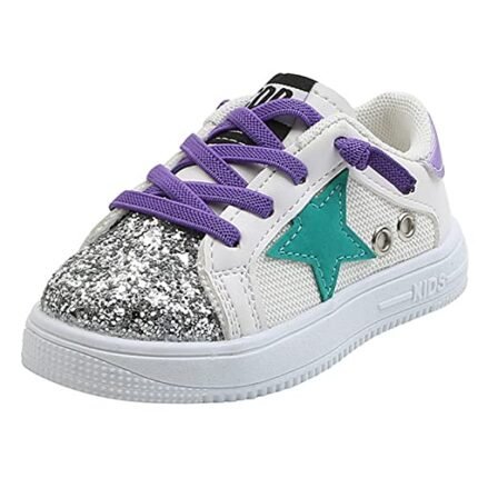 Baby Walking Shoes for Girl Girls Infant Breathable Mesh Sneakers Non-Slip 12 15 18 Months Walking Tennis Light First House Wide Walker (A-Purple,18-24 Months)