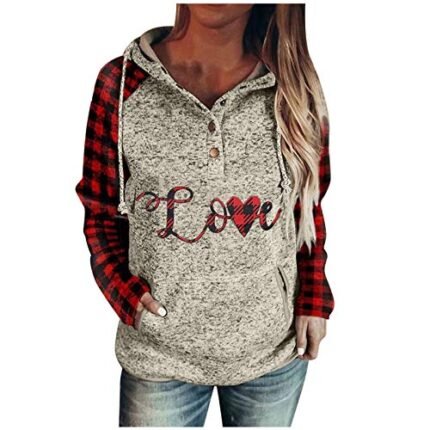 Valentines Day Gifts Cute Plus Size Crew Neck for Women Solid Button Down Tops Y2K Comfort Pocket Preppy Loose Fit Graphic Solid Color Hooded Valentines Gifts for Her Flowy Oversized Top