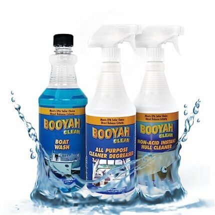 BooYah Clean Quart Trio – Includes 1 Quart Non-Acid Instant Hull Cleaner, 1 Quart Boat Wash, and 1 Quart All Purpose Cleaner – All 3 Products meet EPA Safer Choice Direct Release Criteria