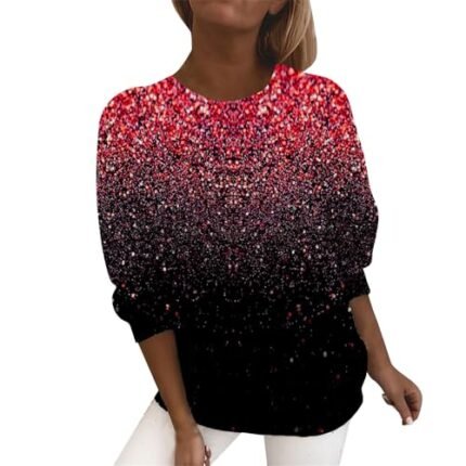 PUTEARDAT Prime Rewardbalance on My Account Glittery Tops Women Friday Orders Deal Gifts Black Long Sweater Cardigan for Women Track Ofs Red Half Zip Pullover Women,Red-2,XXL