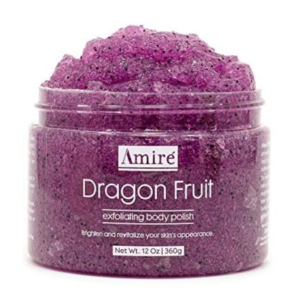 Amire Dragon Fruit Jelly Exfoliating Body Scrub Polish, Exfoliate Dry, Dehydrated, and Dead Skin, Improve Body Skin Texture and Brighten Appearance, Pitaya Scrubs, 12oz