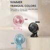 720° Rotatable Clip Fan with Night Light for Easy Portability